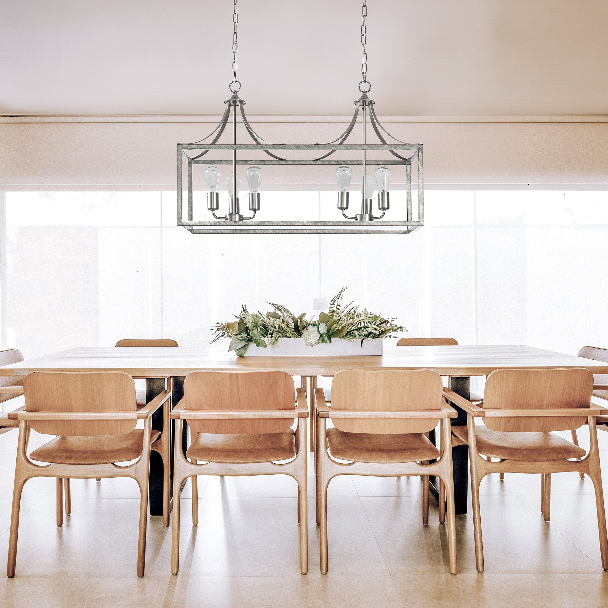 Langham Hampton Style Pendant Light - Brushed Chrome Elegance