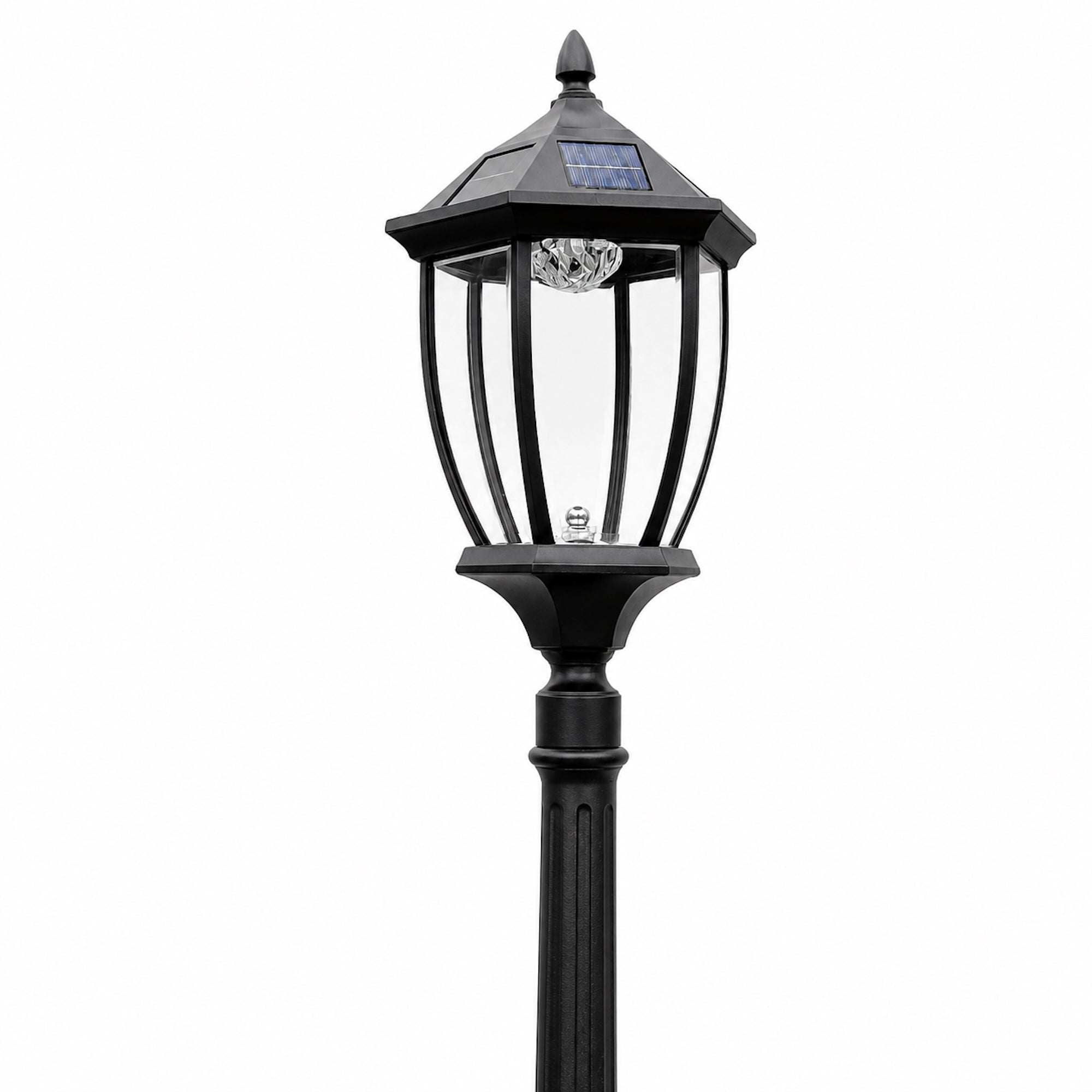 Ivory & Deene Solar Garden Light Post - Elegant Black Design