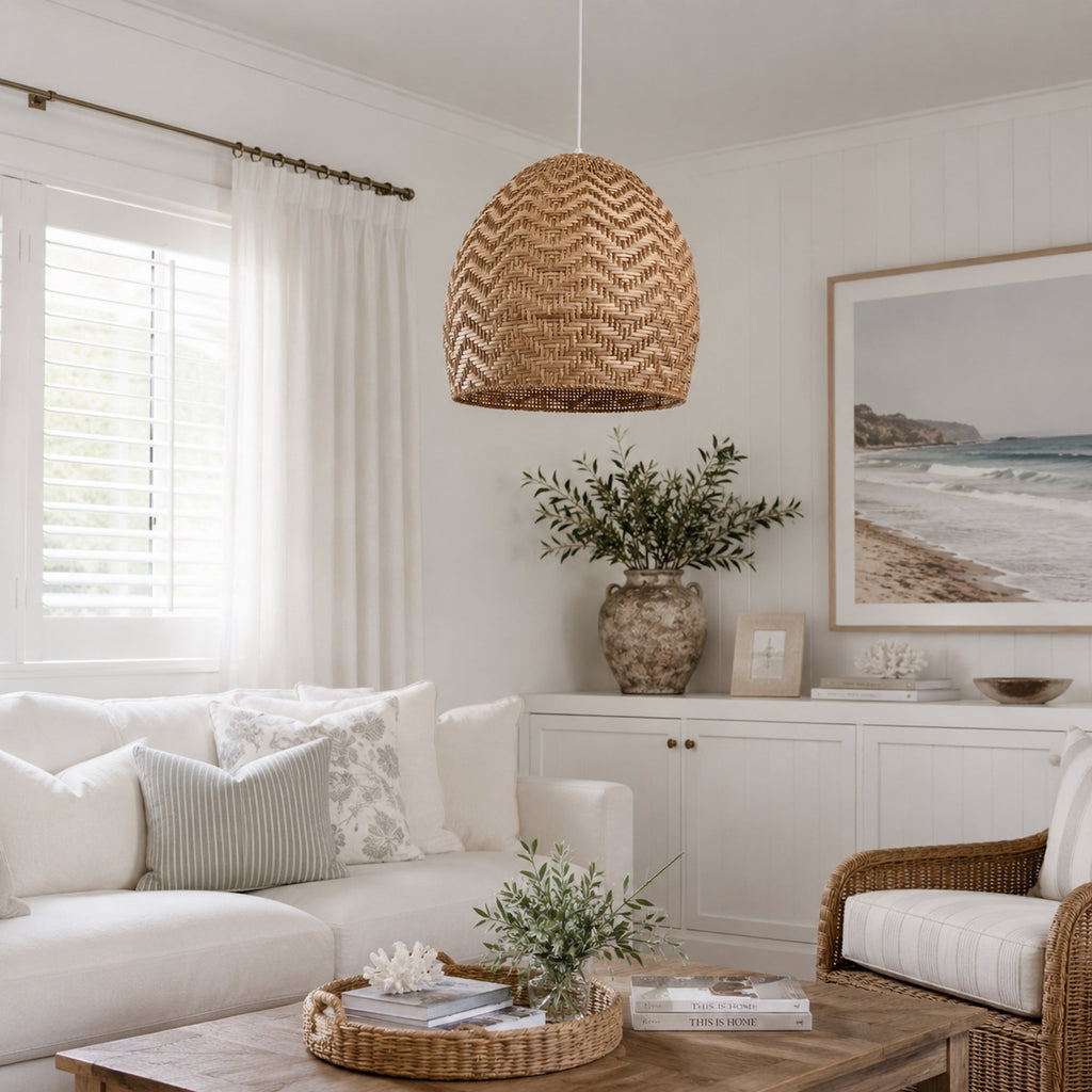 Elegant Sunset Rattan Pendant Light – Ideal for Any Space