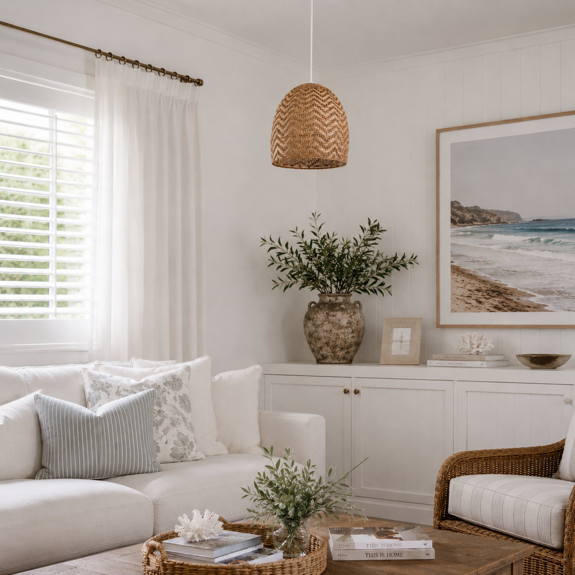 Elegant Sunset Rattan Pendant Light – Ideal for Any Space