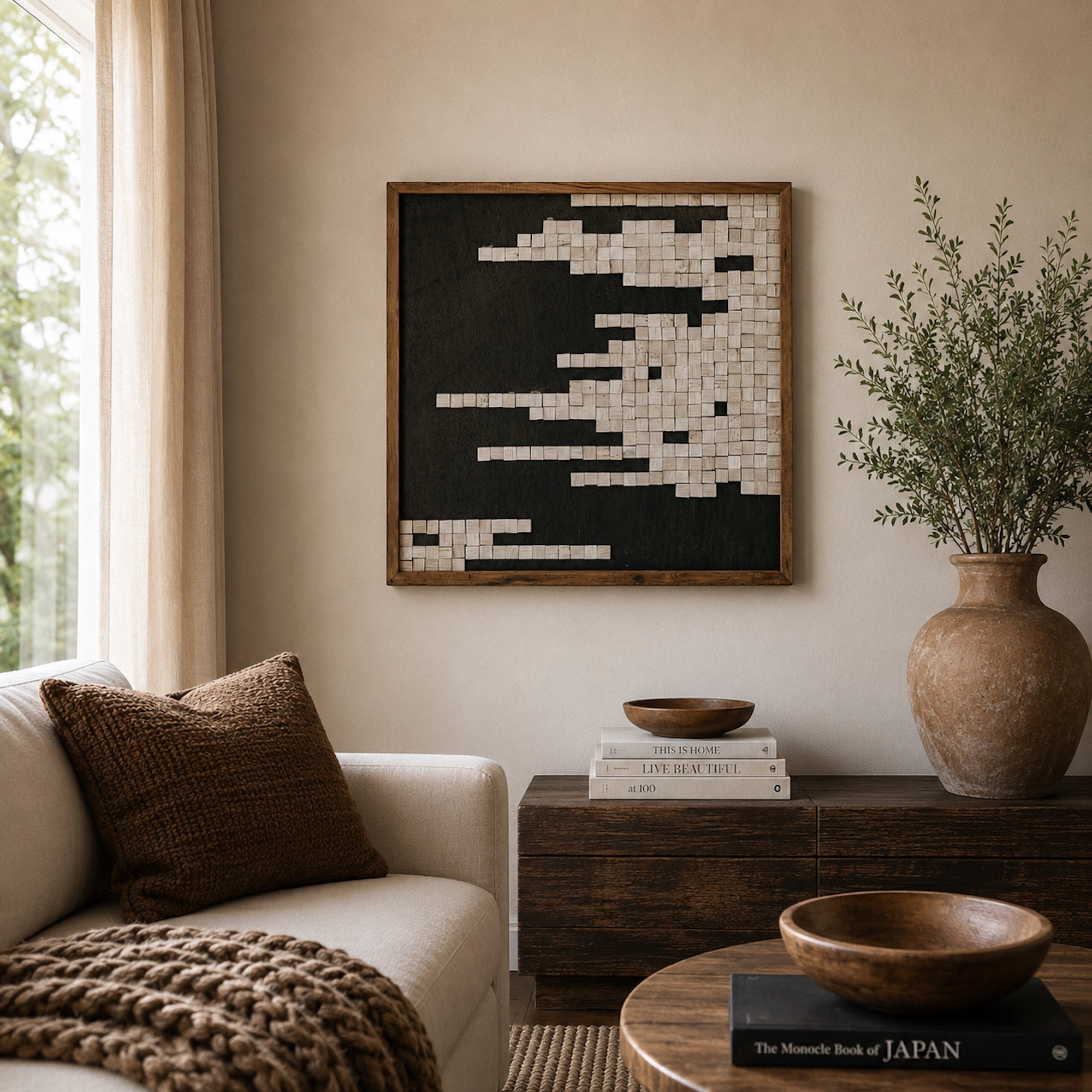 Timber Hues - Eco-Friendly Ready-to-Hang Wall Art 62x62cm