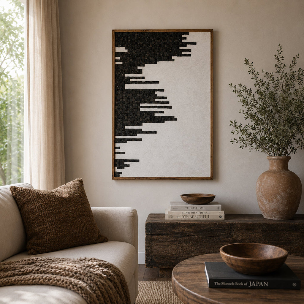 Timbered Contours Ready-to-Hang Wall Art | Eco-Friendly Design 82x122cm
