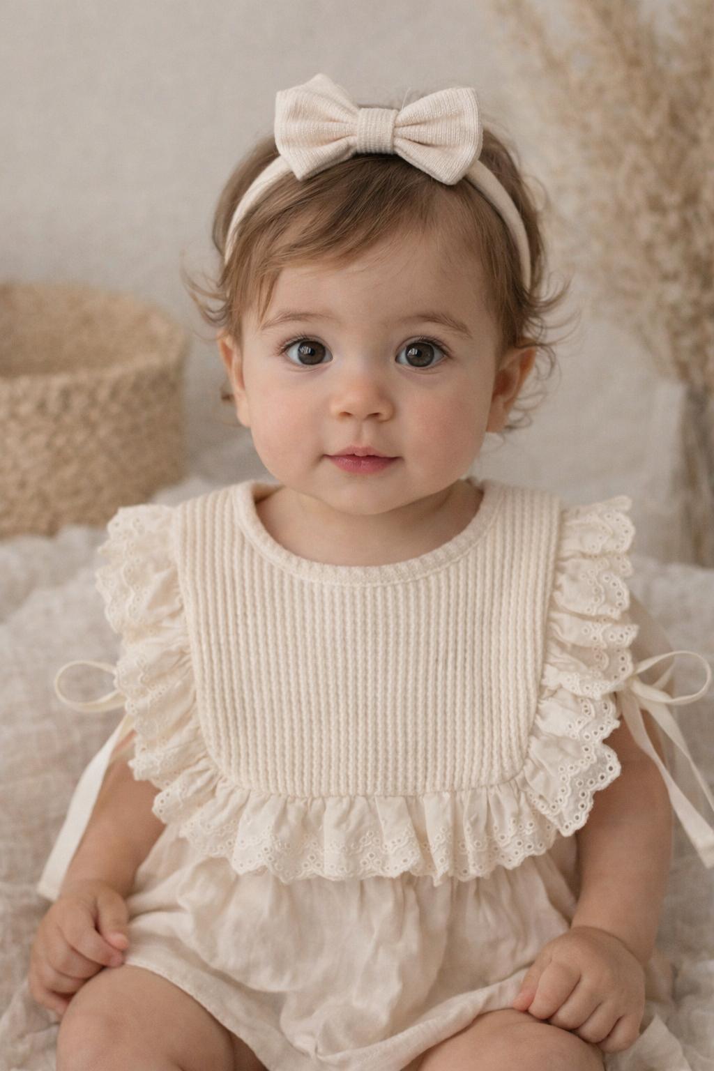 Essentīals Lace Bib - Stylish, Soft, and Practical Baby Bib
