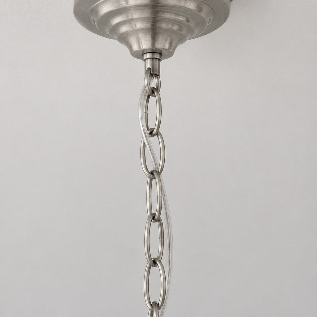 50cm Brushed Nickel Chain Extension with Carabiner - Stylish & Versatile