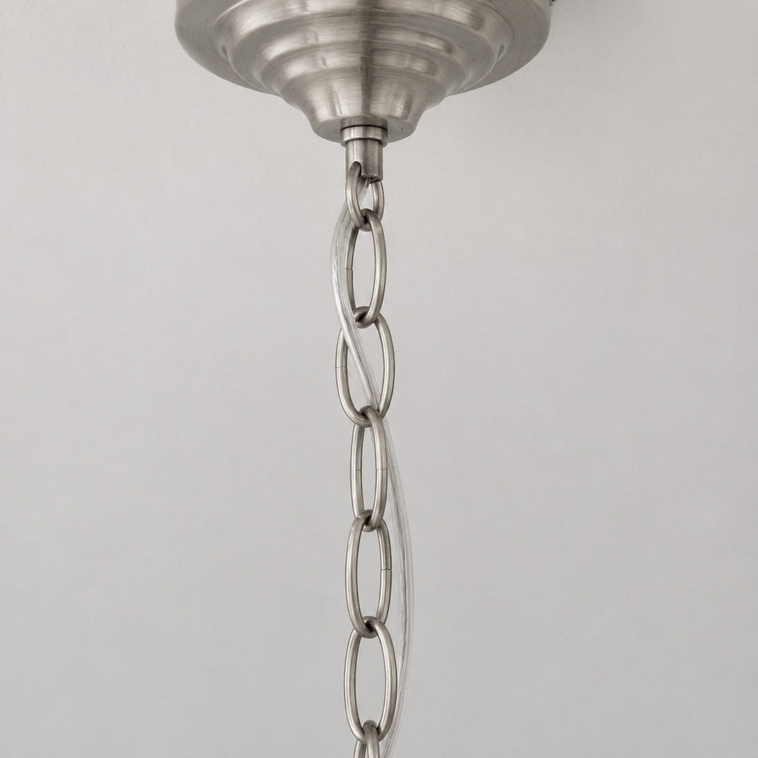 50cm Brushed Nickel Chain Extension with Carabiner - Stylish & Versatile