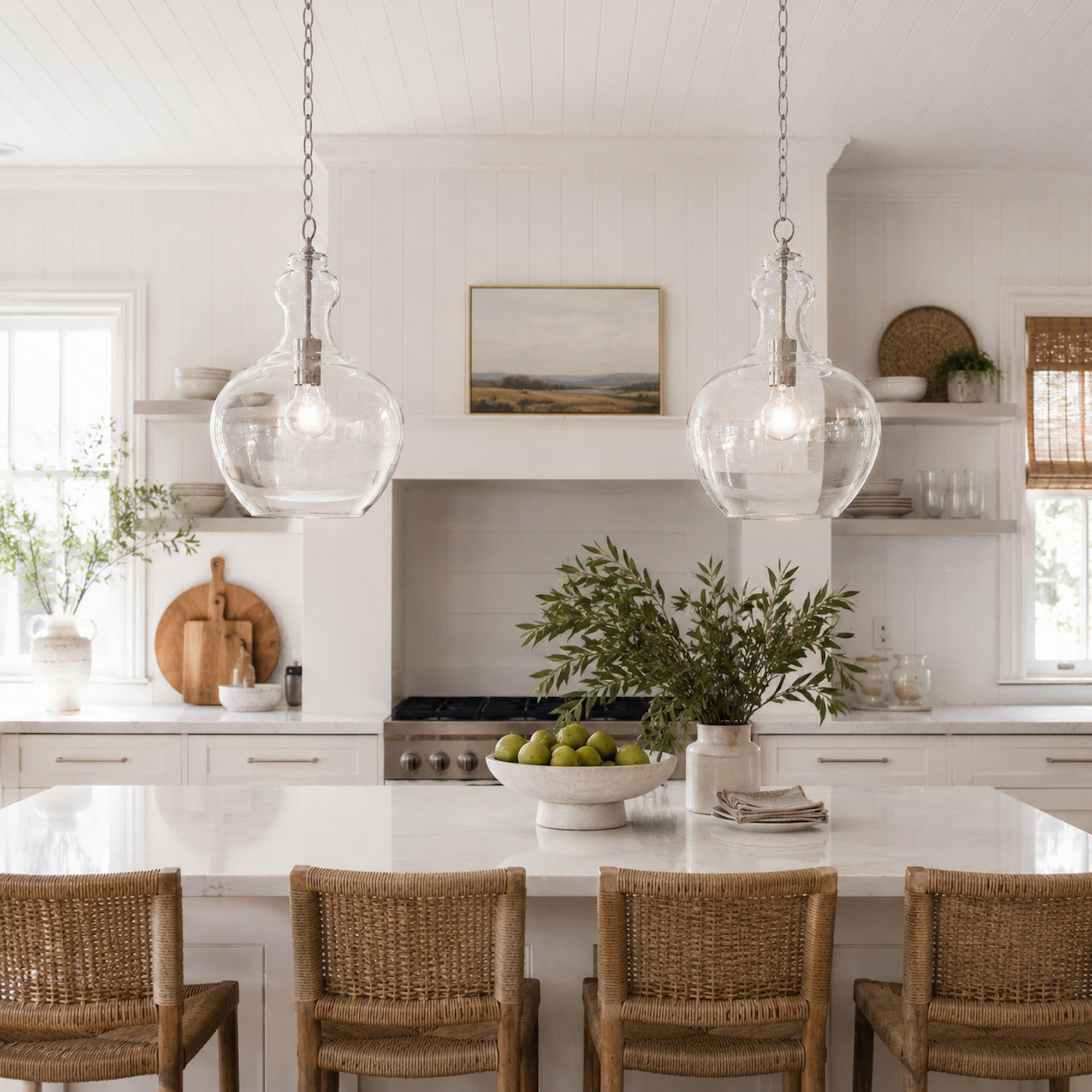 Elegant Valentine Pendant Light - Handblown Glass & Chrome Finish