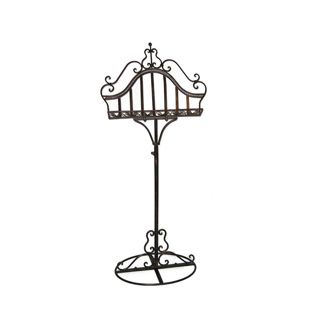 Elegant Wrought Iron Music & Menu Stand - Distressed Black Design