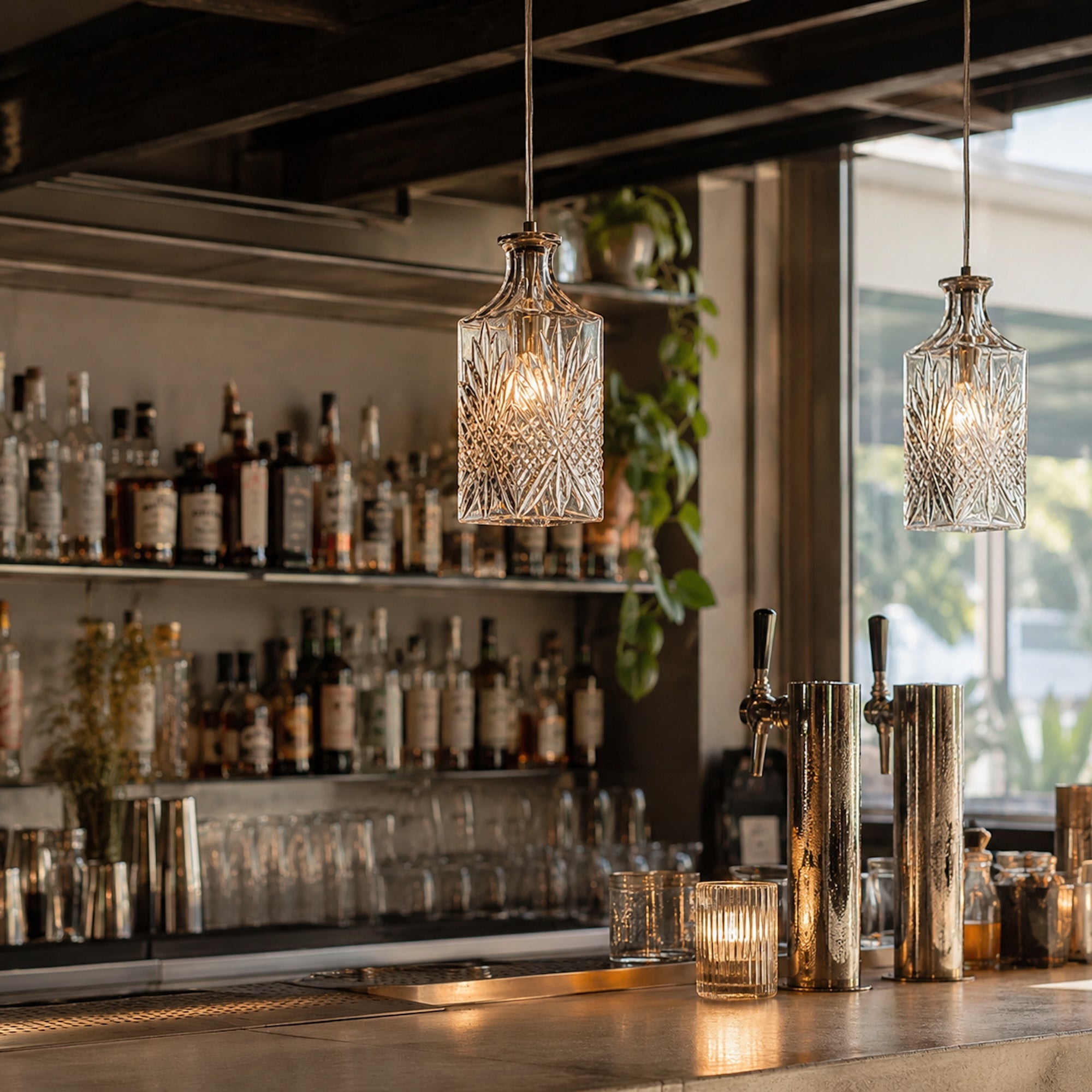 Elegant Whisky Decanter Pendant Light for Timeless Ambiance