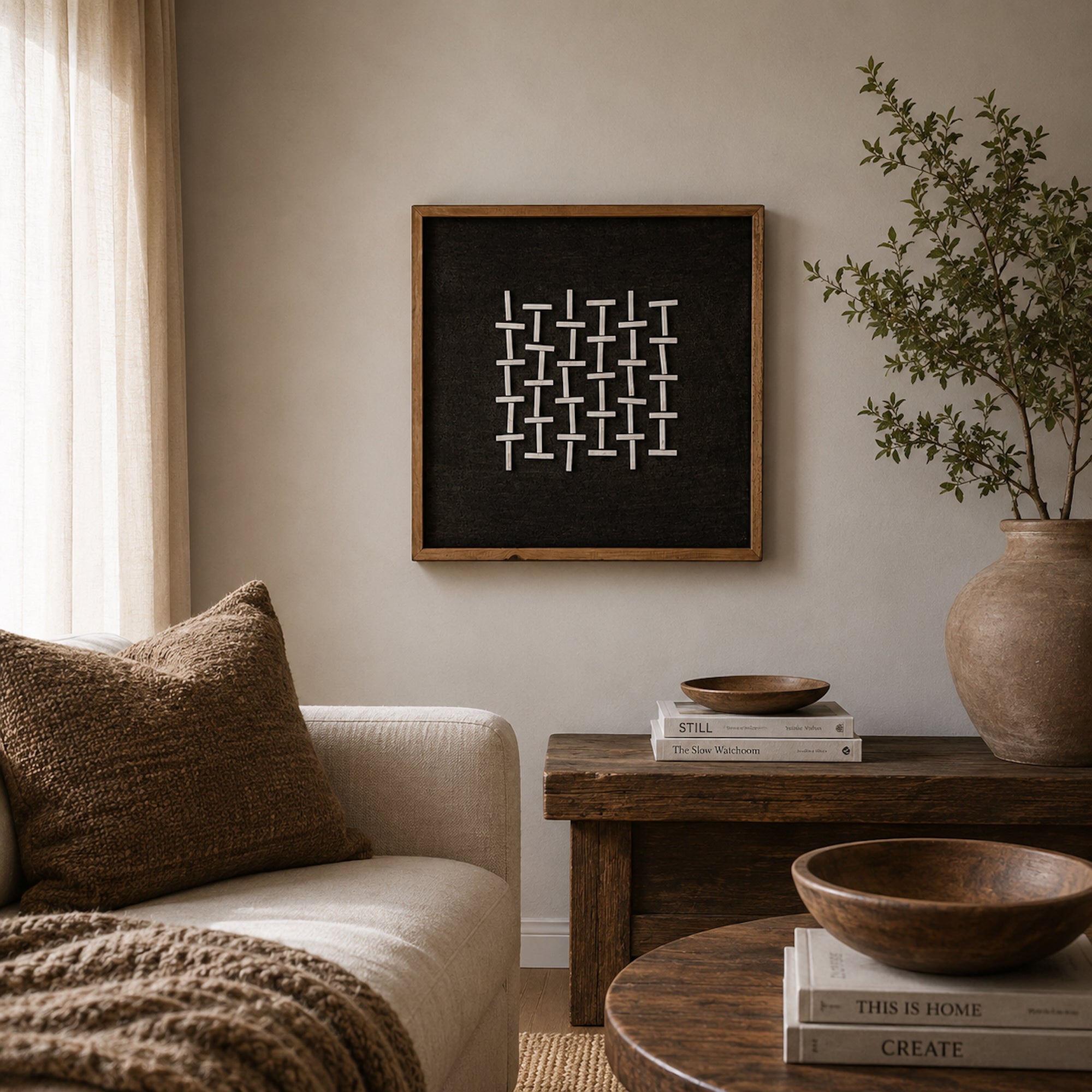 Whispering Pines Eco-Friendly Wall Art - Ready to Hang 62x62cm