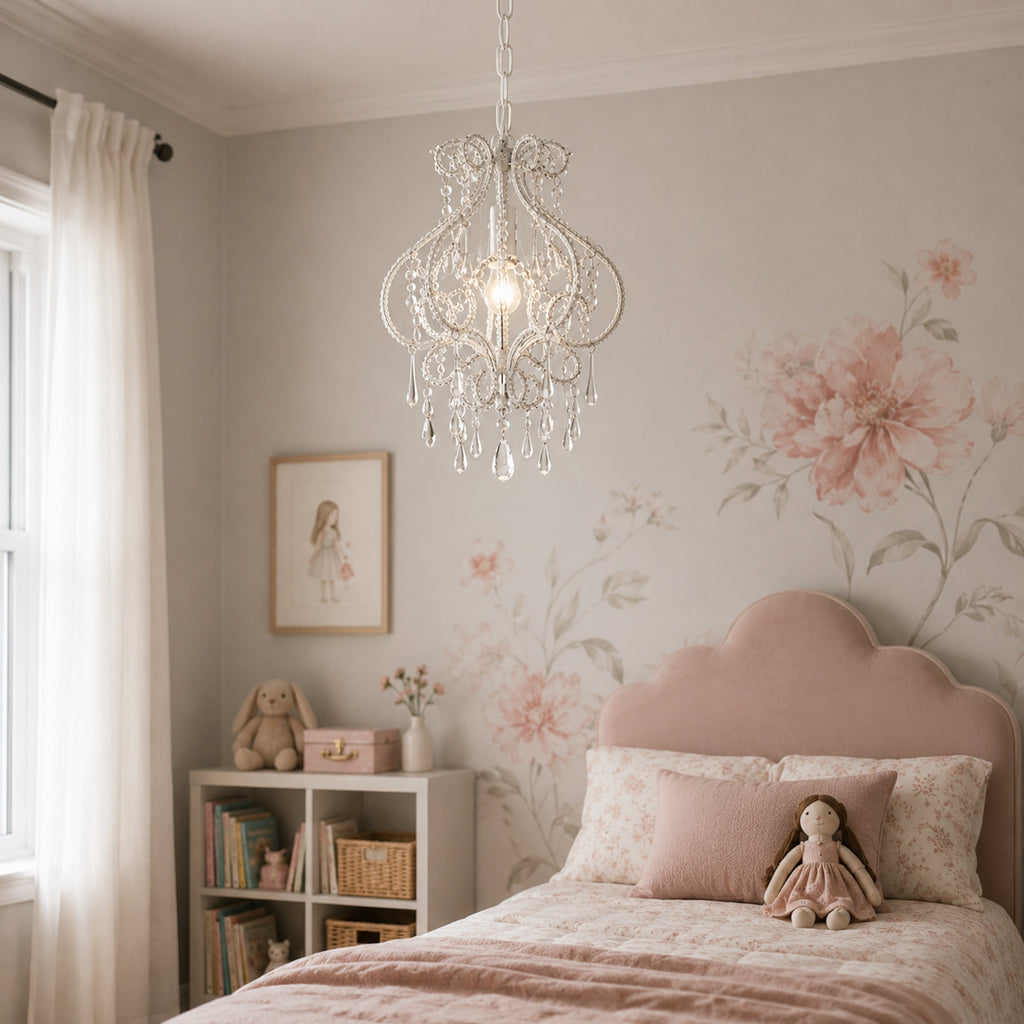 Darling Chandelier - Elegant White Fixture with Adjustable Chain