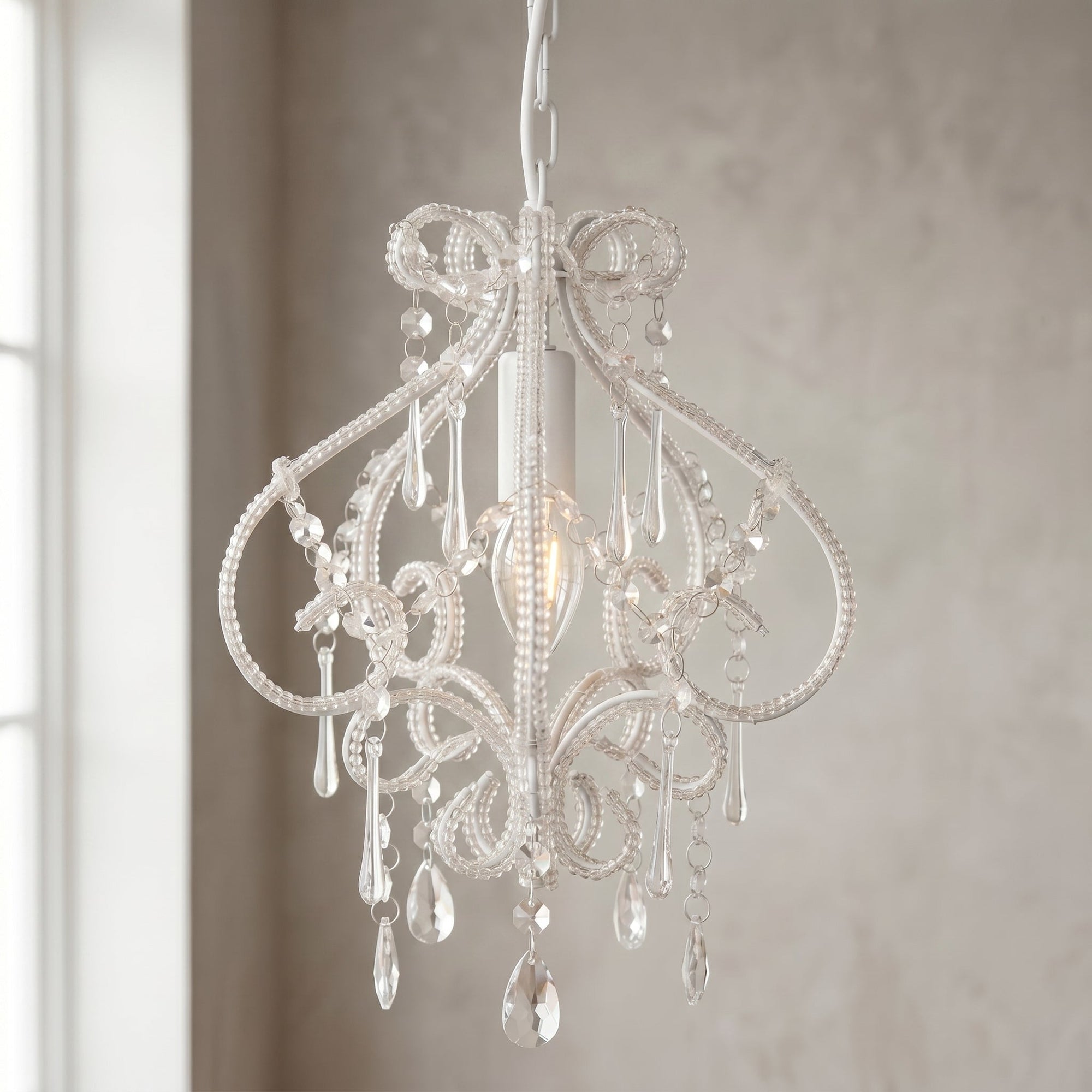 Darling Chandelier - Elegant White Fixture with Adjustable Chain