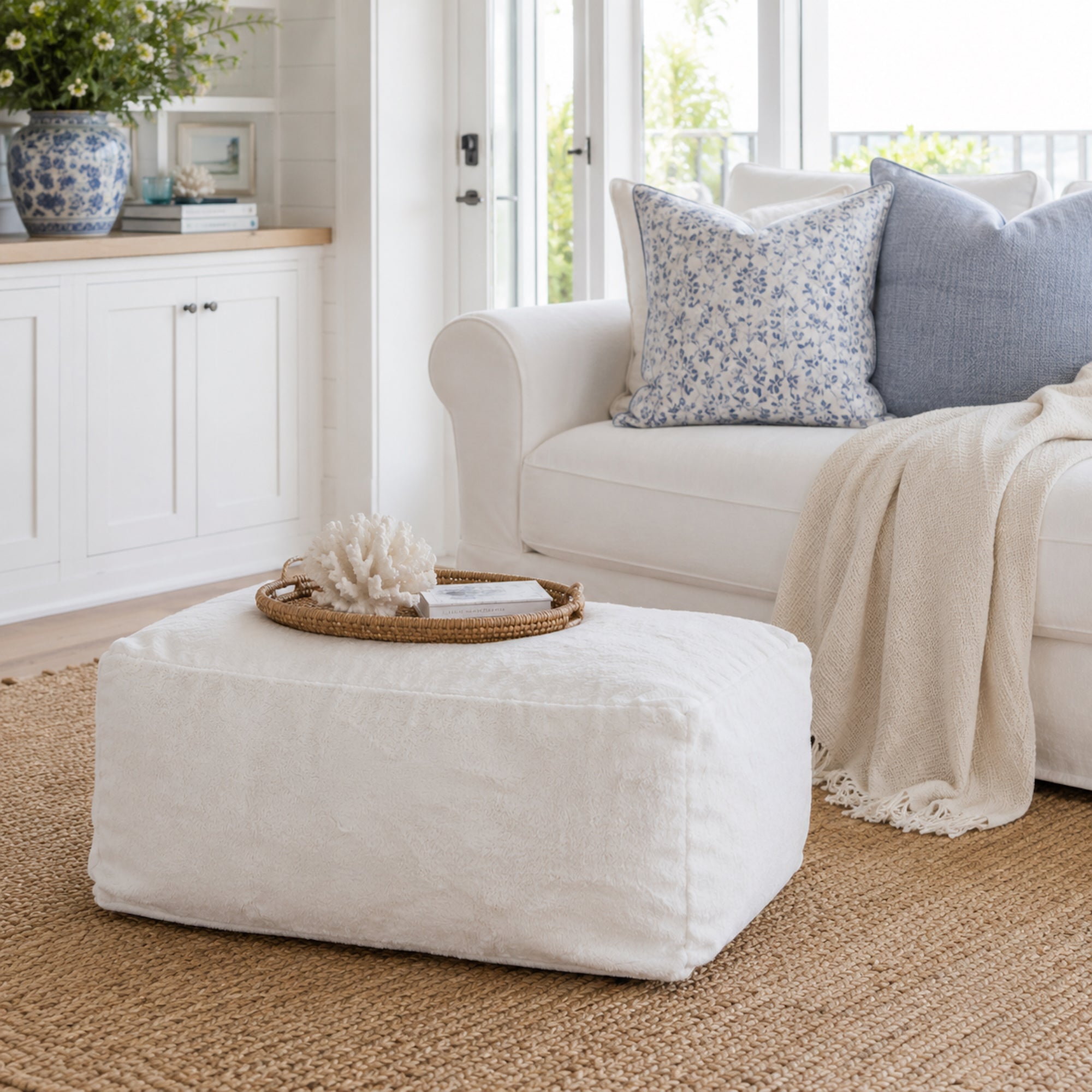 DreamPod® White Ottoman - Plush Comfort & Stylish Design