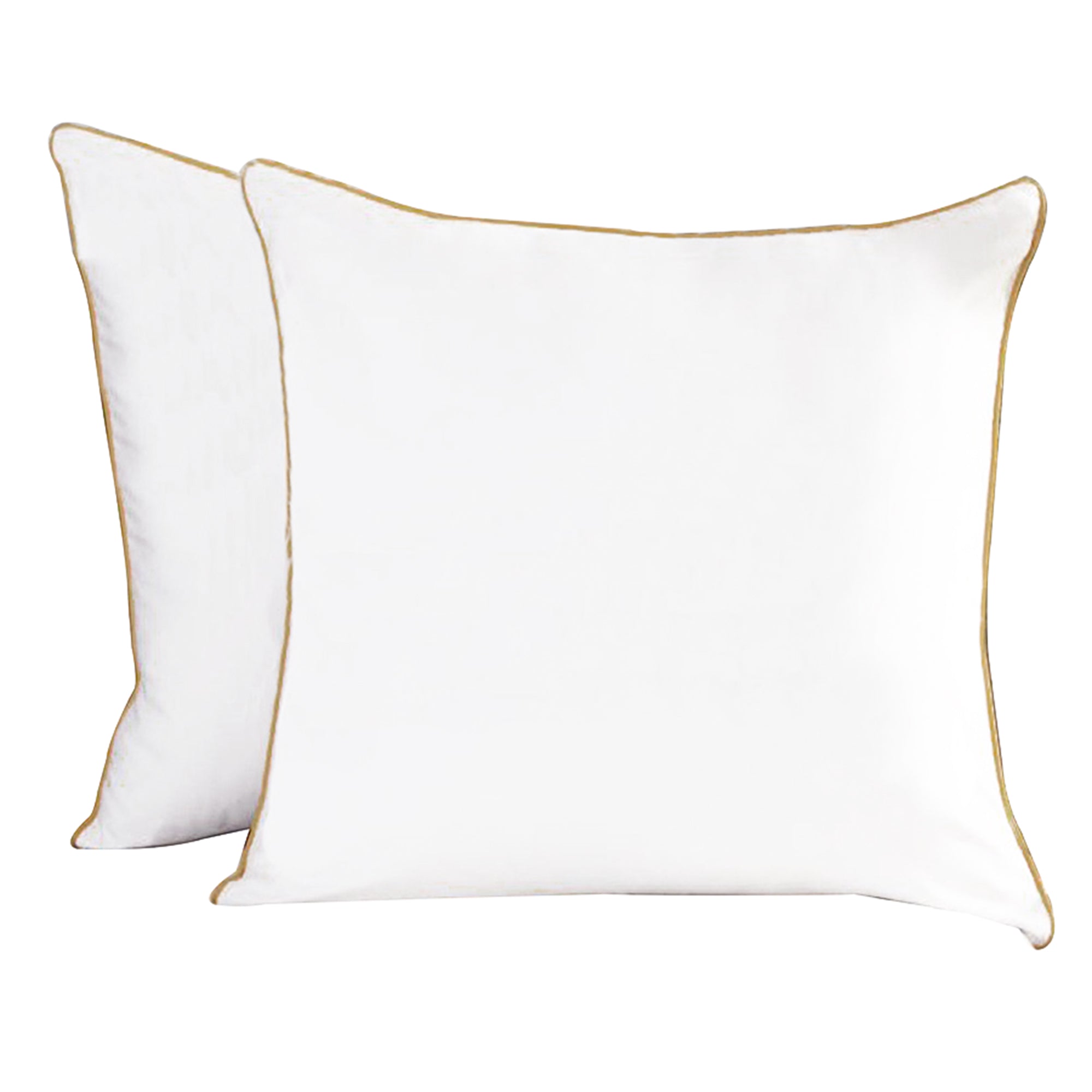 Ivory & Deene Plaza Collection White Pillowcase Set with Gold Piping