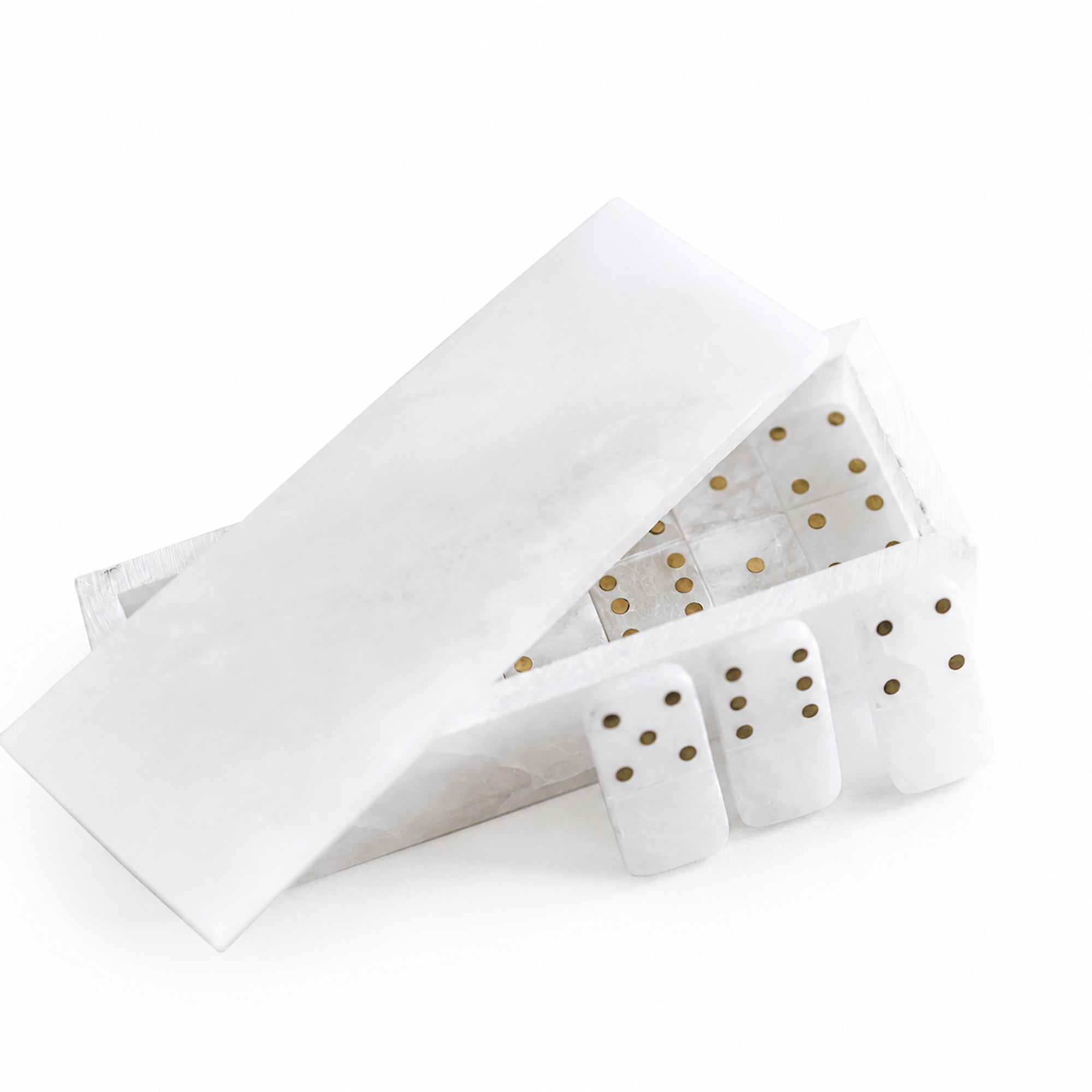 Luxury Alabaster Dominoes Game Set - Timeless Entertainment