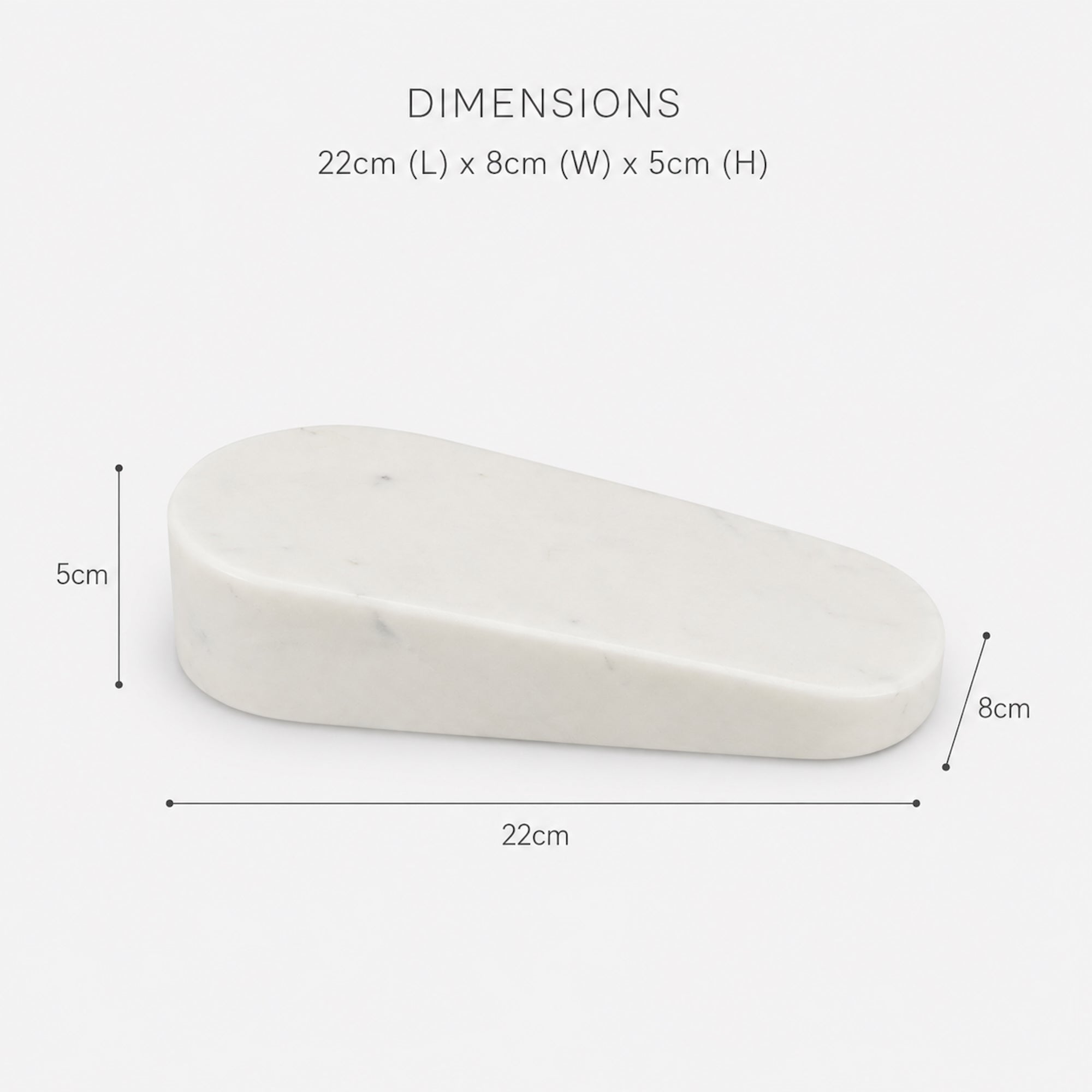 Elegant White Marble Door Wedge Stop - Decorative & Functional