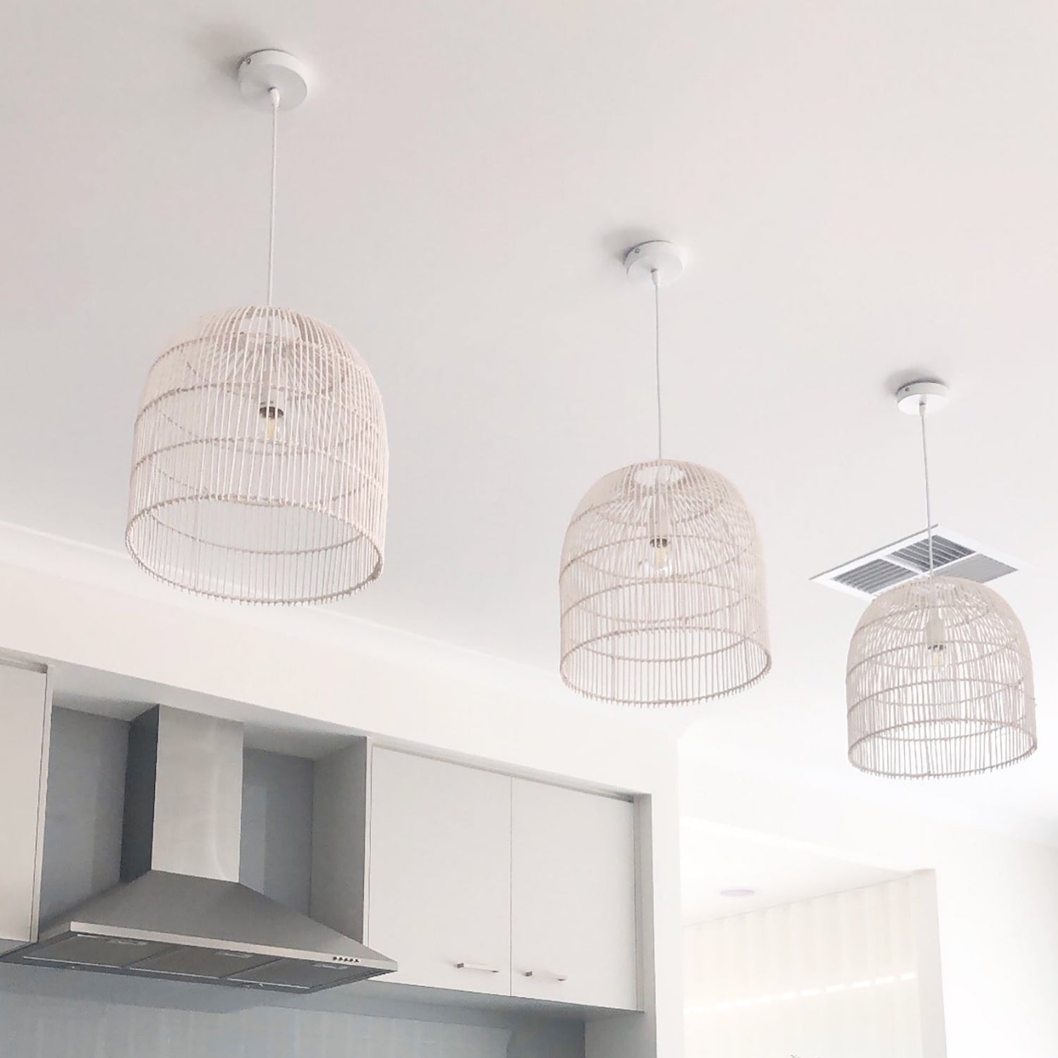 Siena Whitewash Rattan Cane Pendant Light – Bohemian & Modern Style