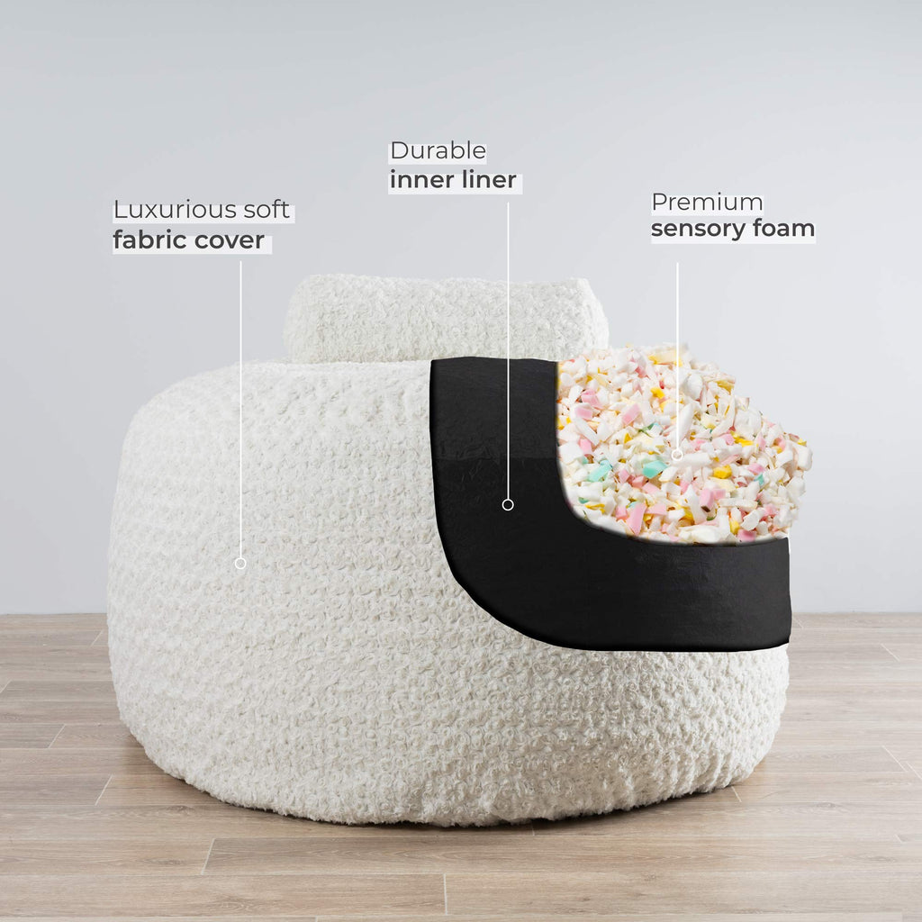 DreamPod® Classic White Bean Bag - Comfort & Style for Any Space