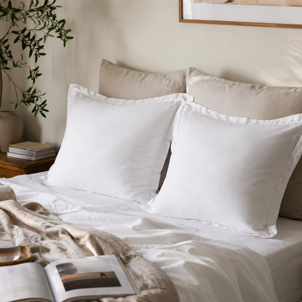 Luxurious Ivory Velvet Fur European Pillowcase Set | Soft & Stylish