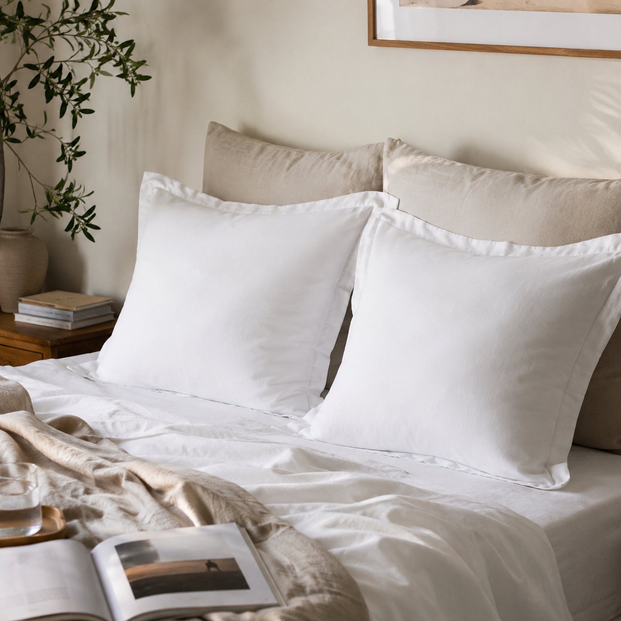 Luxurious Ivory Velvet Fur European Pillowcase Set | Soft & Stylish