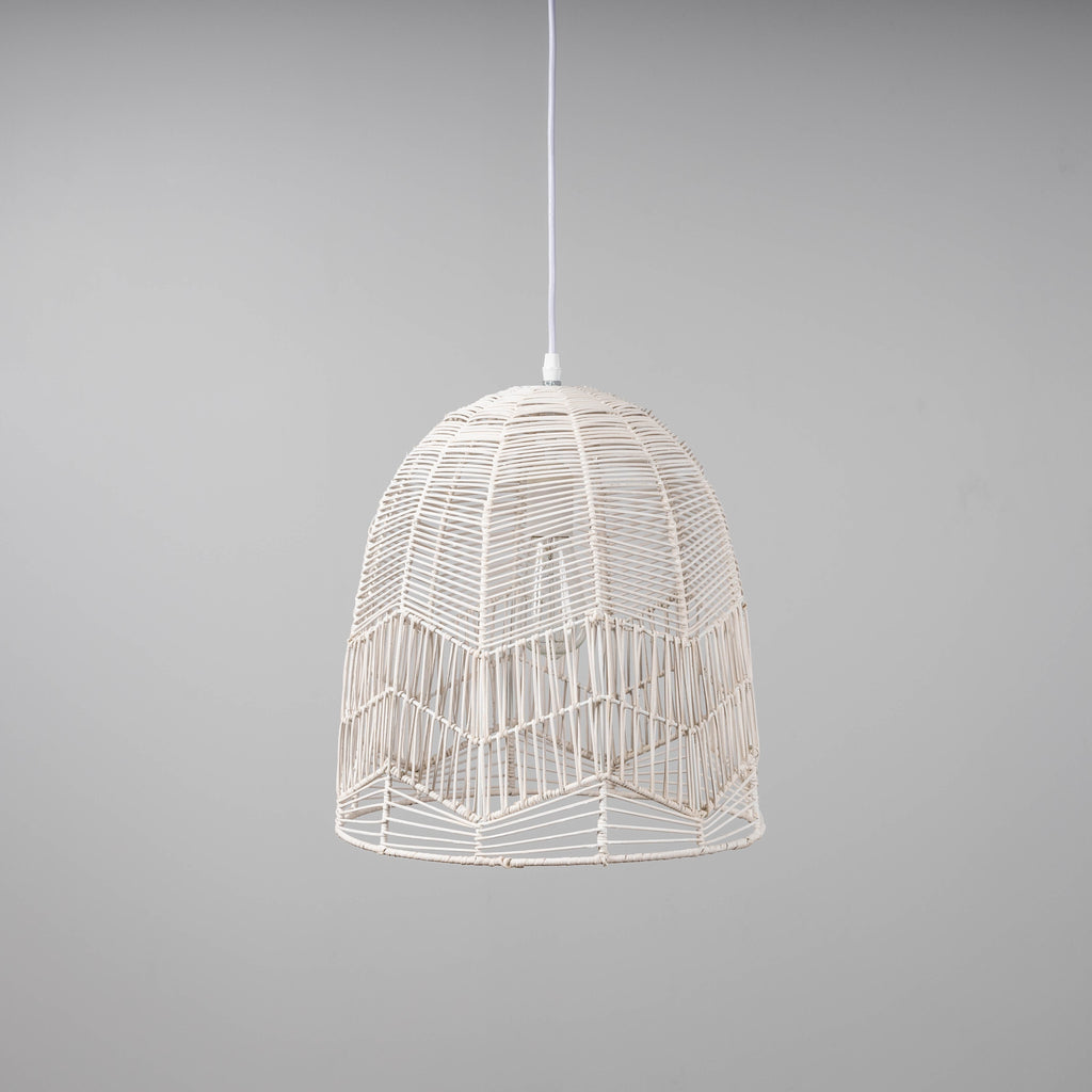 Amalfi Rattan Lace Pendant Light - Whitewash for Bohemian Style