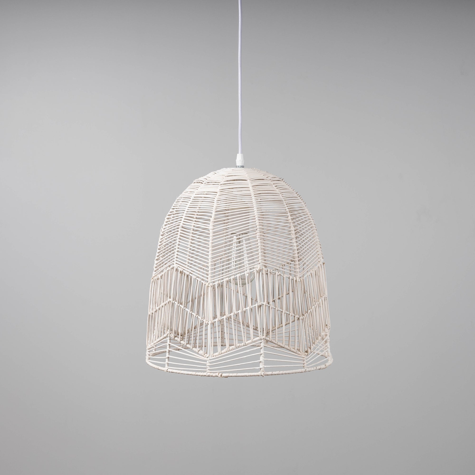 Amalfi Rattan Lace Pendant Light - Whitewash for Bohemian Style