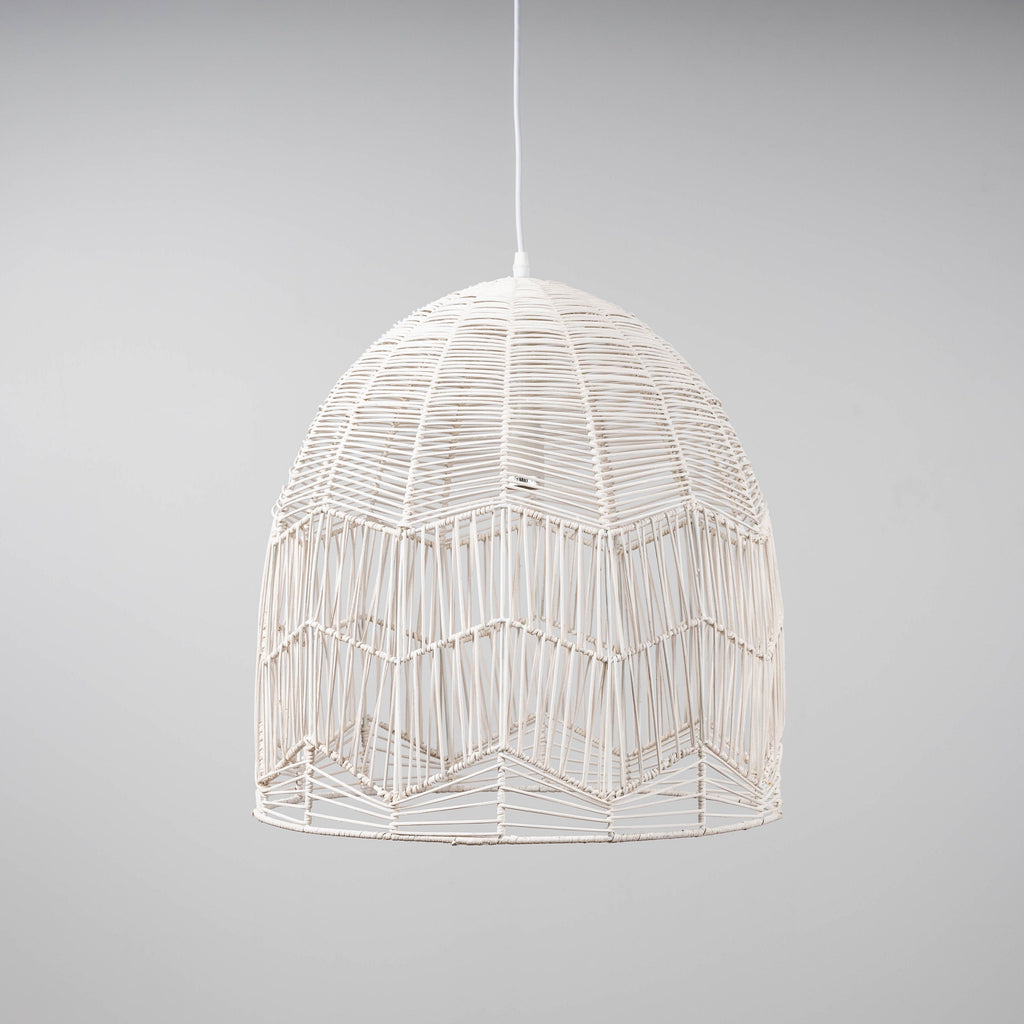Amalfi Rattan Lace Pendant Light - Whitewash for Bohemian Style
