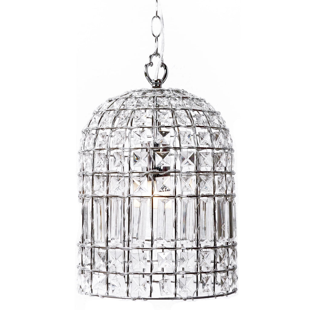 Elegant Chrome Dome Chandelier with Glass Crystals