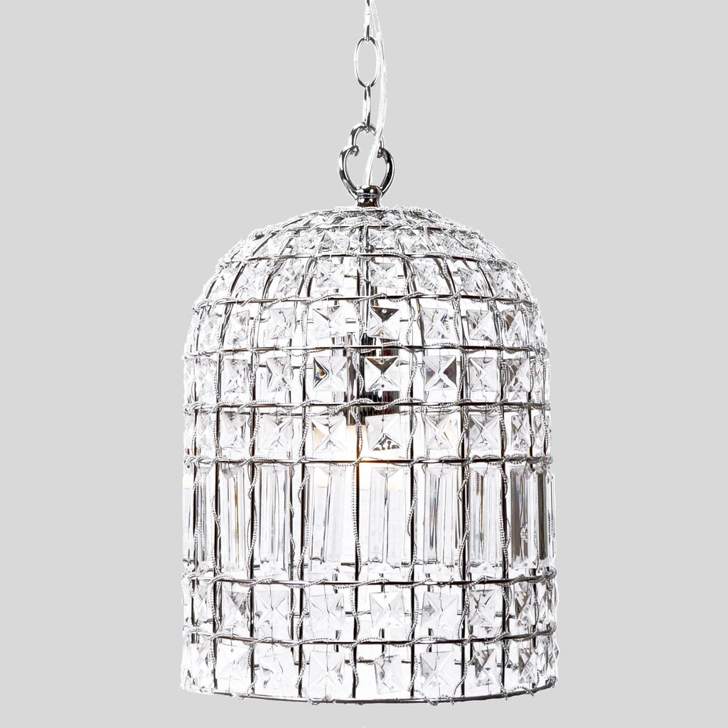 Elegant Chrome Dome Chandelier with Glass Crystals