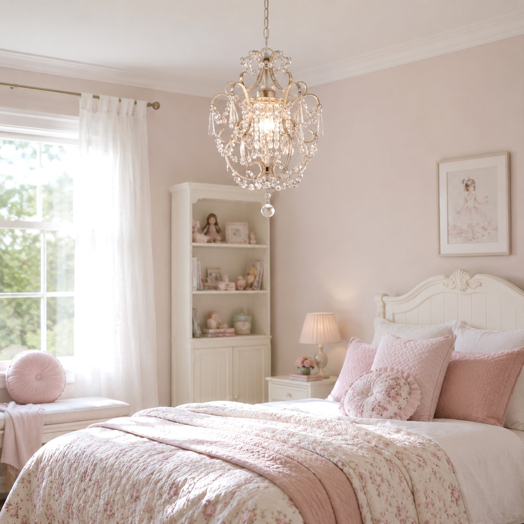 Zara Distressed Cream Chandelier - Elegant Lighting Fixture